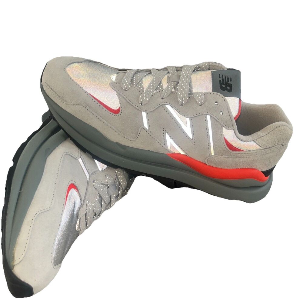 New Balance Grey Suede Athletic Sneakers with Red Accents New With Box Women 10